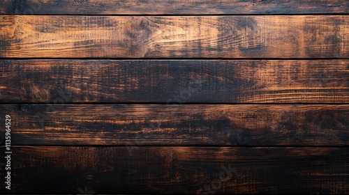 Obraz na płótnie Rustic Dark Wooden Planks with Textured Surface for Backgrounds and Rustic Design : Generative AI w salonie