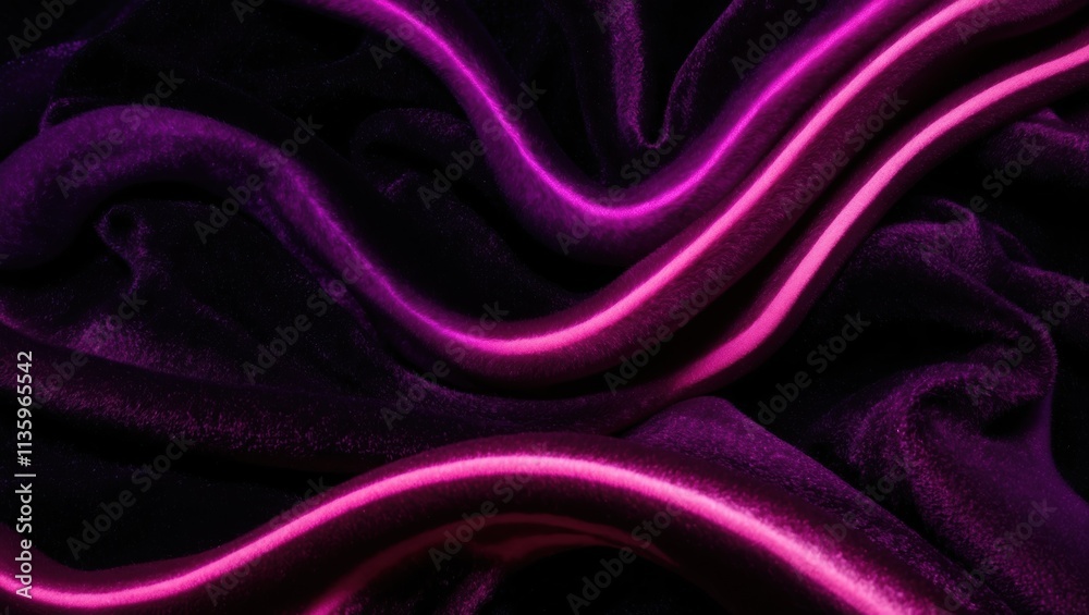 Obraz premium Rich, flowing fabric in deep purple and pink hues creates a luxurious, elegant texture suitable for backgrounds or fashion themes.