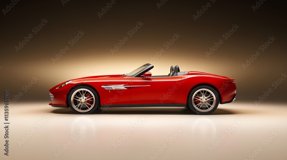 Elegant Sports Car Showcase Studio Photography Minimalist Side View Automotive Design