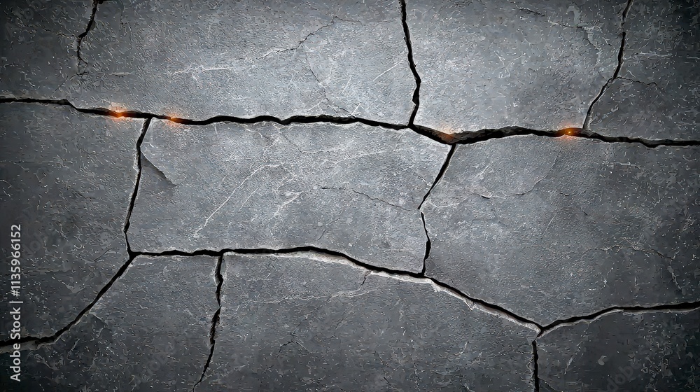 Obraz premium Cracked Stone Texture Dark Gray Grunge Background Cinematic Lighting HDR 4K