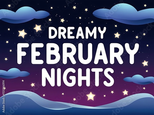 Dreamy February Nights Starry Sky Cloudscape photo