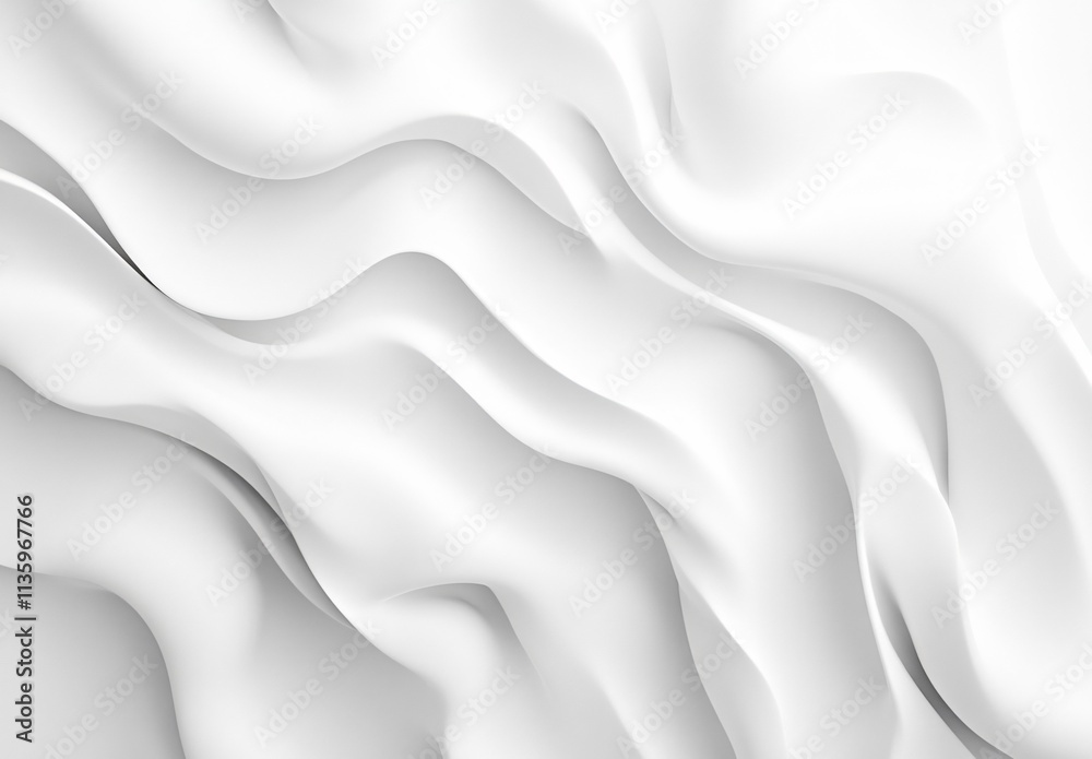 Fototapeta premium Abstract White Wave Background Soft Flowing Elegant Curves Texture