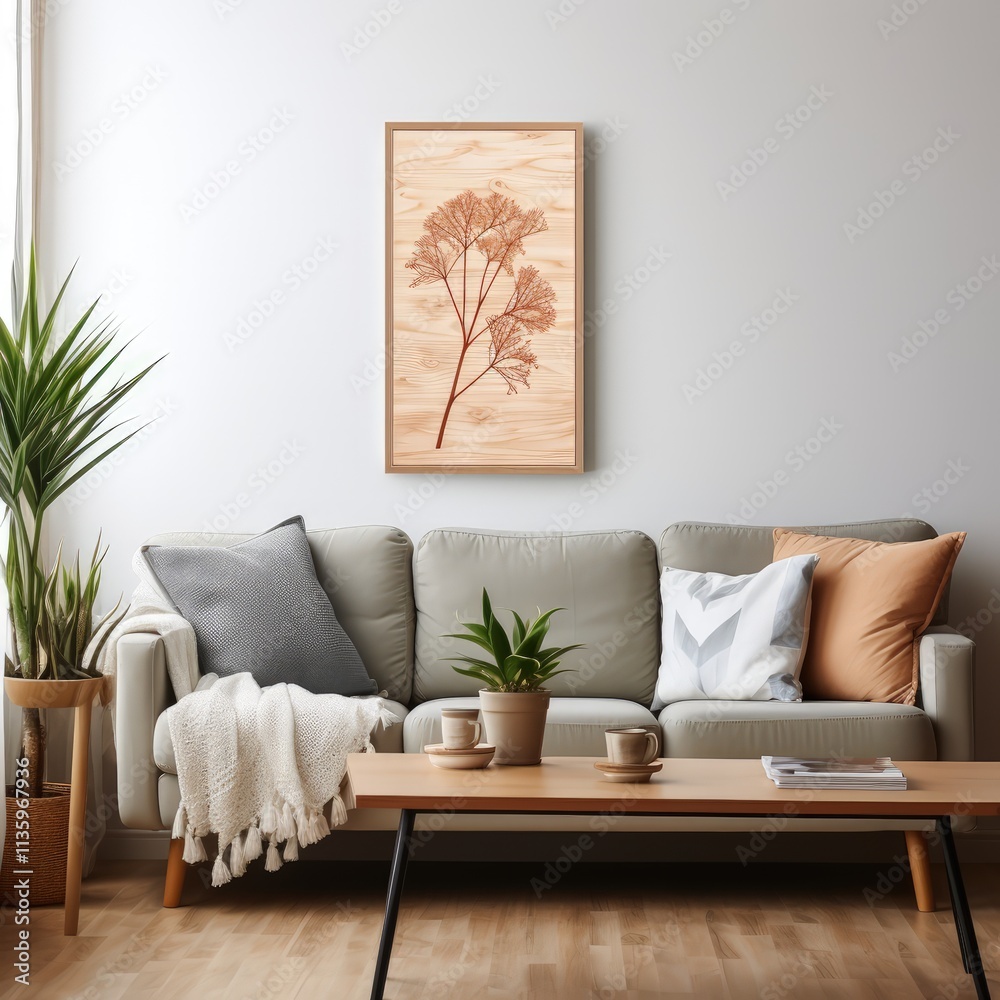 Naklejka premium Minimalistic Rectangular Frame Template for Workspace Wall Decor