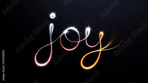 Joy letters word for festive marketing socials backgrounds invitiations photo