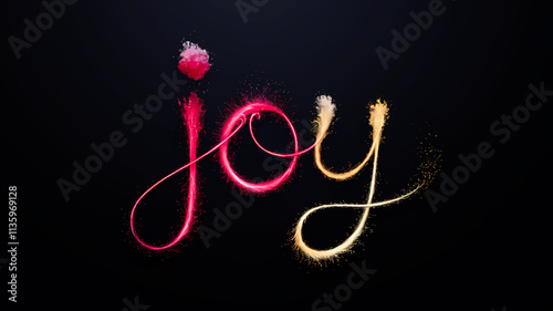 Joy letters word for festive marketing socials backgrounds invitiations photo