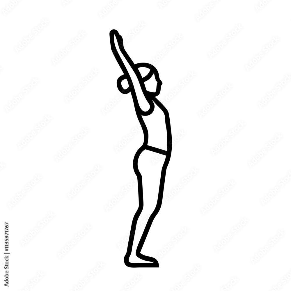 mountain pose tadasana - simple black line art icon of mountain pose tadasana, for yoga daycelebrations. yoga vector art. mountain pose tadasana - simple black line art icon of mountain pose tadasana, for yoga daycelebrations. yoga vector art.