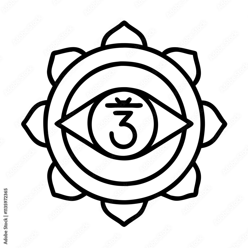 third eye chakra symbol . - simple black line art icon of third eye chakra symbol ., for yoga daycelebrations. yoga vector art. third eye chakra symbol . - simple black line art icon of third eye chakra symbol ., for yoga daycelebrations. yoga vector art.