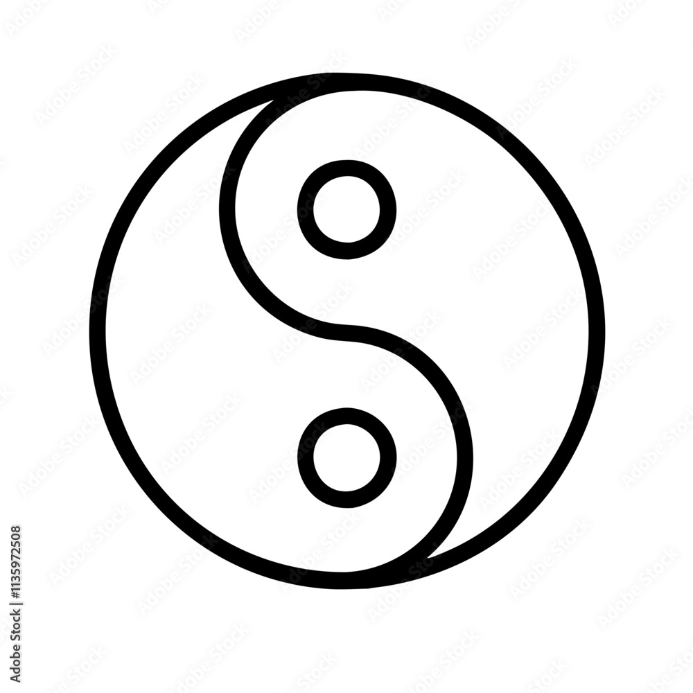 yin yang symbol . - simple black line art icon of yin yang symbol ., for yoga daycelebrations. yoga vector art. yin yang symbol . - simple black line art icon of yin yang symbol ., for yoga daycelebrations. yoga vector art.