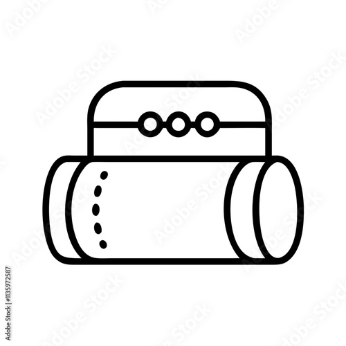 yoga bolster - simple black line art icon of yoga bolster, for yoga daycelebrations. yoga vector art.
