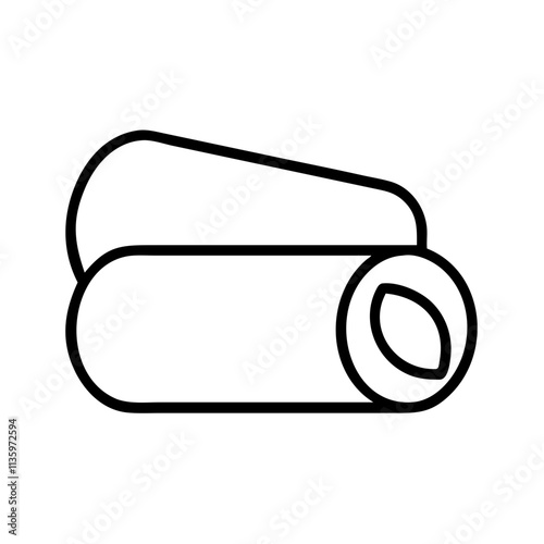 yoga bolster . - simple black line art icon of yoga bolster ., for yoga daycelebrations. yoga vector art.