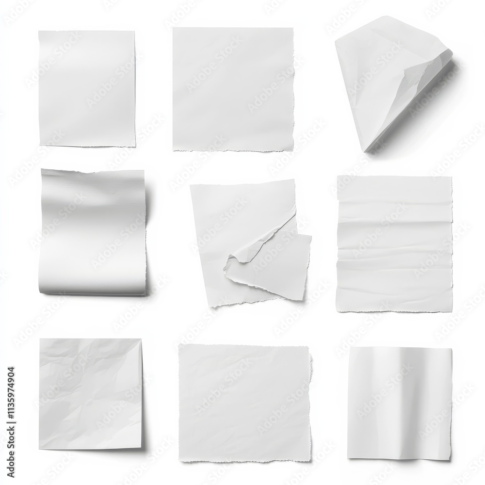Blank papers on white surface. Blank papers on white surface.