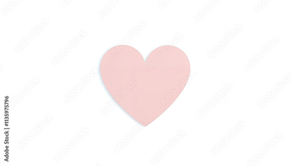 Simple pink heart on white background. Minimalist design perfect for Valentines Day cards or romantic projects. Simple pink heart on white background. Minimalist design perfect for Valentines Day cards or romantic projects.