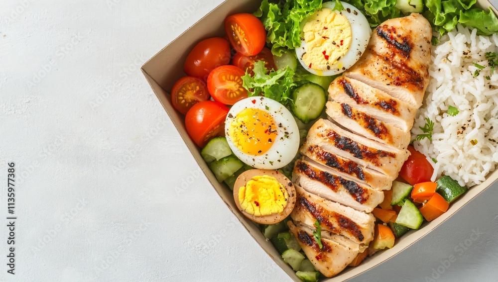 Healthy Grilled Chicken Salad Rice Bowl in Box Healthy Grilled Chicken Salad Rice Bowl in Box
