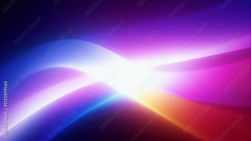 Dynamic swipe overlay with flowing multicolored light streaks, creating a seamless transition effect