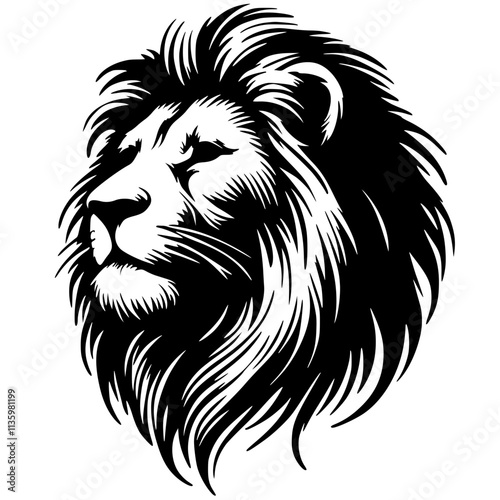Silhouette Portrait of a fierce lion