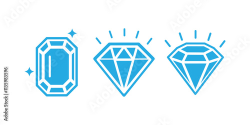 diamond icon vector design template simple and clean. Gemstone symbol.