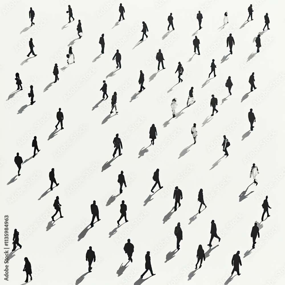 custom made wallpaper toronto digitalAerial view of many people walking, creating a pattern.