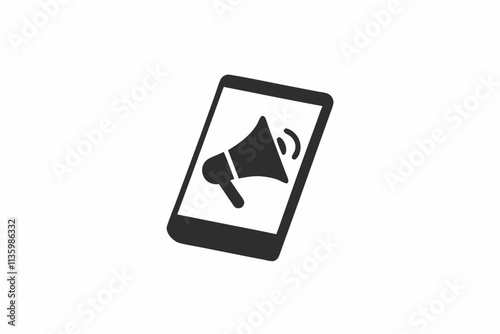 creative smartphone with megaphone icon and logo vector illustration