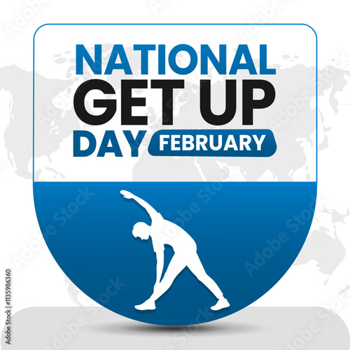 NATIONAL GET UP DAY social media post Vector Illustration on february