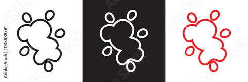 Dirty stained icon .  Vector illustration. isolated on white and black background. EPS 10