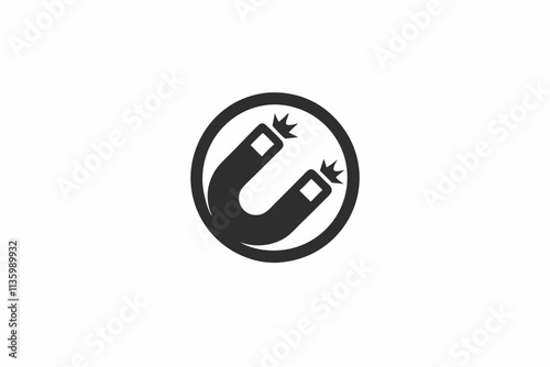 creative magnet icon and logo vector illustration