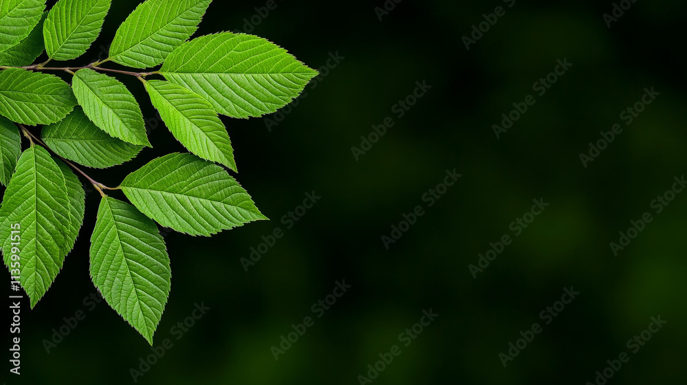 Vibrant Green Leaves on Dark Background Vibrant Green Leaves on Dark Background