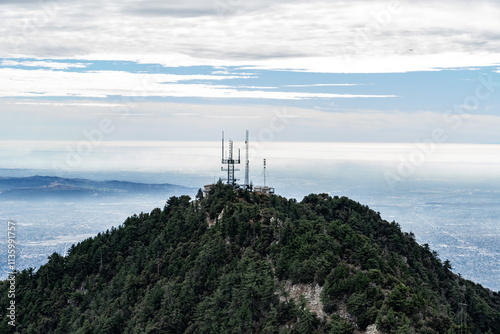 Antenna farm at Mt Wilson Red Box Rd. San Gabriel Mountains, Los Angeles County, California. Angeles National Forest / San Gabriel Mountains National Monument. Mount WilsonMoun photo