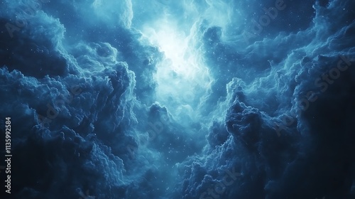 Stormy sky over ocean digital artwork cloudy atmosphere dramatic view