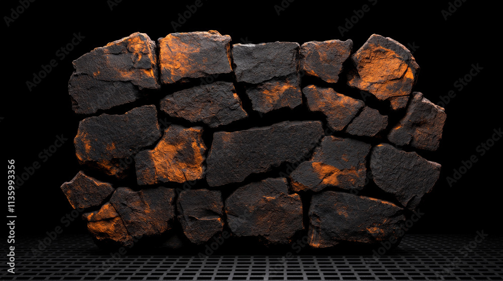 Cracked Earth Texture: Dark, fiery orange accents illuminate a ...
