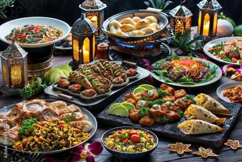 Delicious Middle Eastern Feast with Lantern Lights