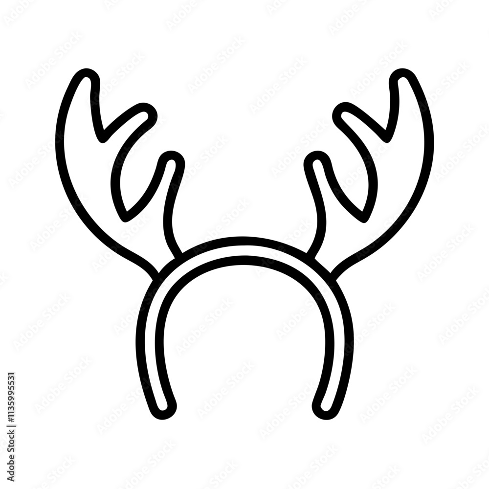 Obraz premium moose antlers icon, canada day line art, canada icon - simple black line art icon of moose antlers, symbolizing canada day celebrations. canadian vector art.