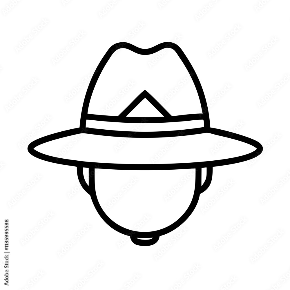 mountie hat icon, canada day line art, canada icon - simple black line art icon of mountie hat, symbolizing canada day celebrations. canadian vector art. mountie hat icon, canada day line art, canada icon - simple black line art icon of mountie hat, symbolizing canada day celebrations. canadian vector art.