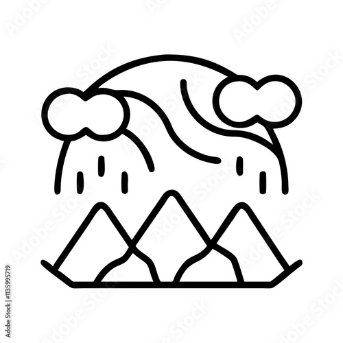 northern lights icon, canada day line art, canada icon - simple black line art icon of northern lights, symbolizing canada day celebrations. canadian vector art.