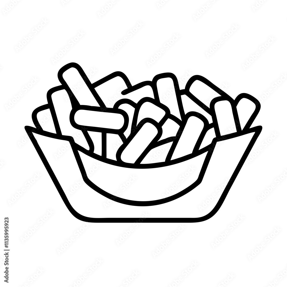 poutine icon, canada day line art, canada icon - simple black line art icon of poutine, symbolizing canada day celebrations. canadian vector art. poutine icon, canada day line art, canada icon - simple black line art icon of poutine, symbolizing canada day celebrations. canadian vector art.