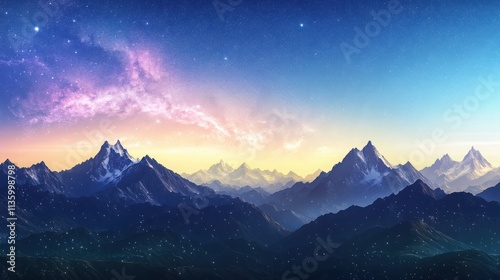 Connecting with nature serene silhouetted mountains under the milky way night sky landscape tranquil environment majestic viewpoint inviting concept