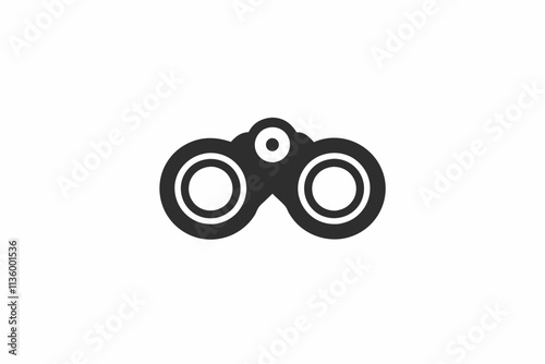 creative binoculars icon concept  and logo vector illustration