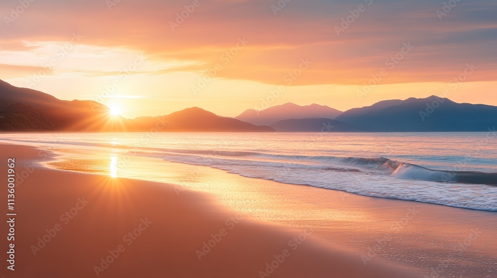Serene sunset reflection tranquil beach nature photography coastal environment scenic view Serene sunset reflection tranquil beach nature photography coastal environment scenic view