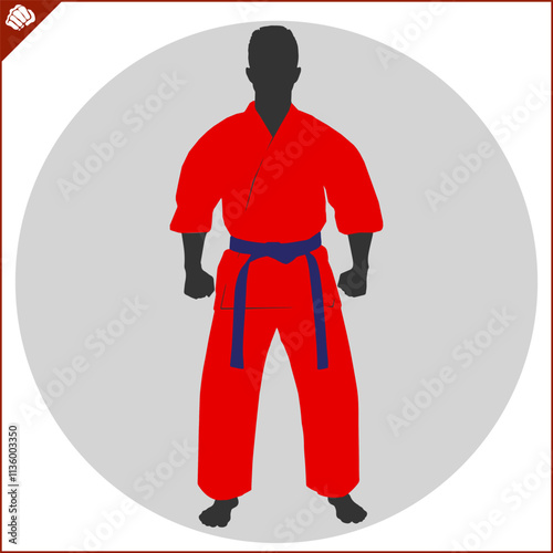 Martial art colored simbol design. Karate emblem.