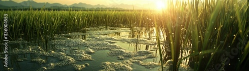 Lush Rice Paddies with Subt...
