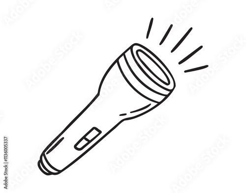 Camping lantern doodle hand drawn icon. Outline drawing camping lantern line clipart symbol
