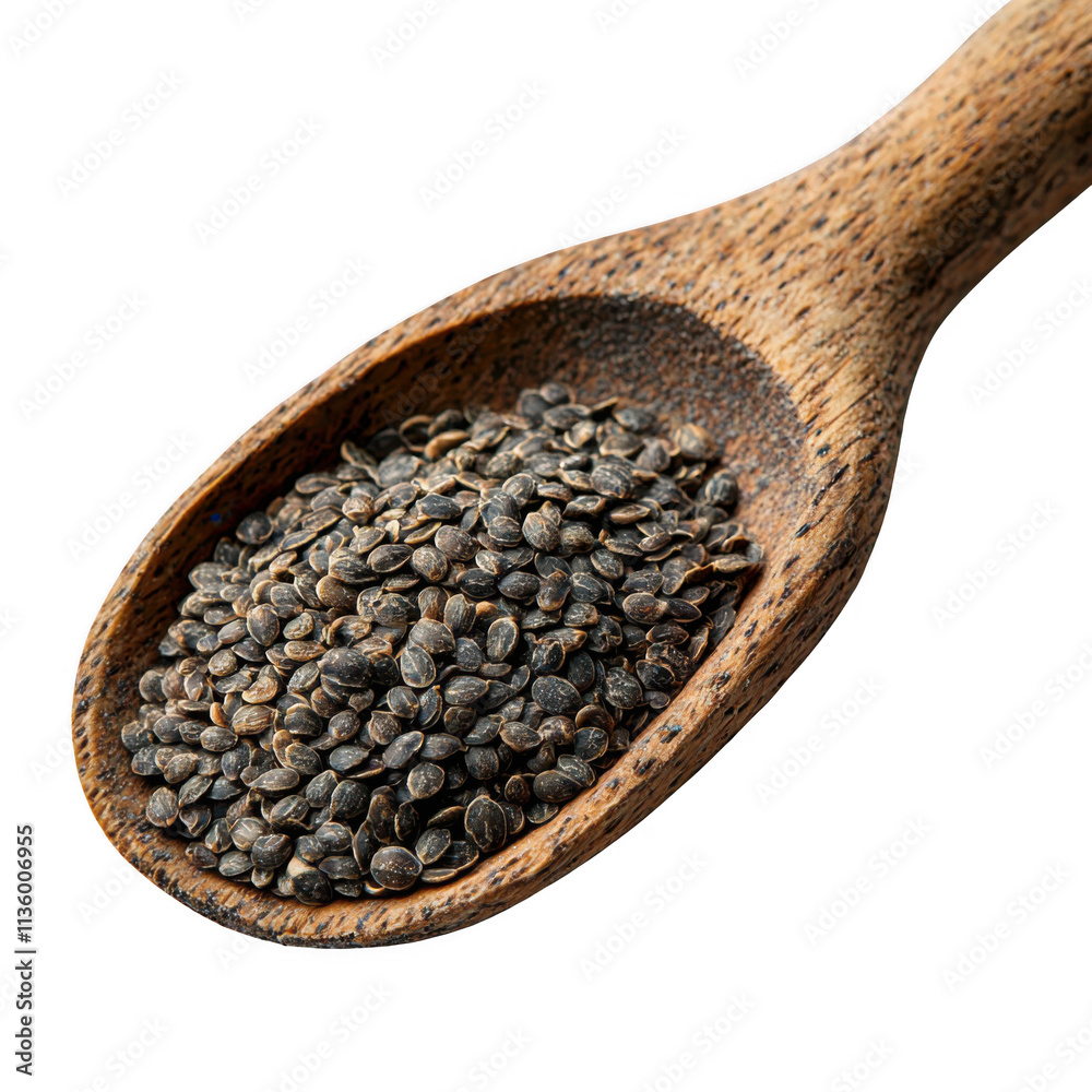custom made wallpaper toronto digitalBlack beluga Lentils in spoon isolated on transparent background