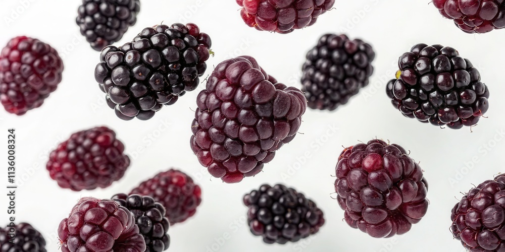 Boysenberries Isolated on White Background Boysenberries Isolated on White Background