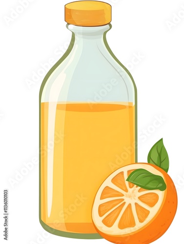 Wallpaper Mural Fresh Orange Fruit Juice  healthy vitamin summer drink in a bottle Torontodigital.ca