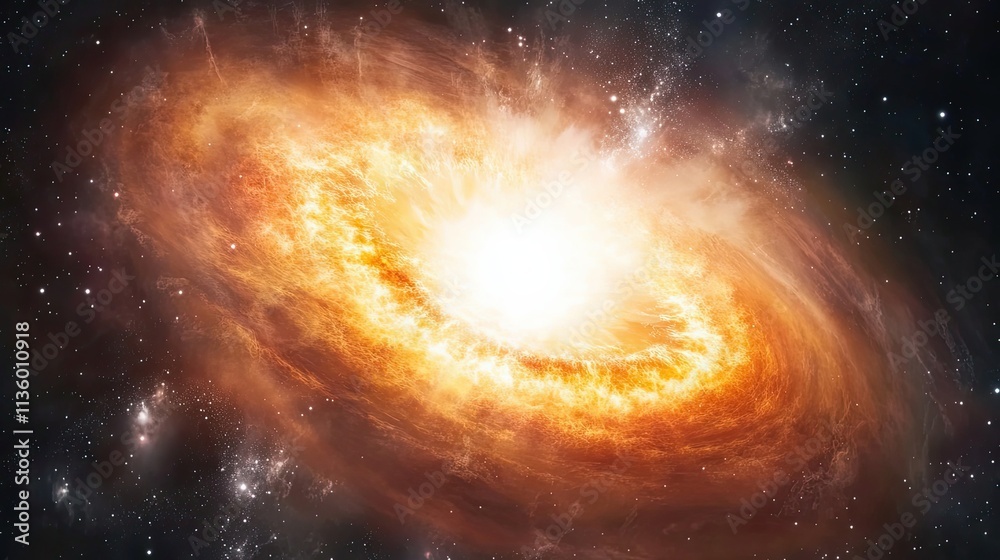Fiery Cosmic Explosion Within A Spiral Galaxy Fiery Cosmic Explosion Within A Spiral Galaxy