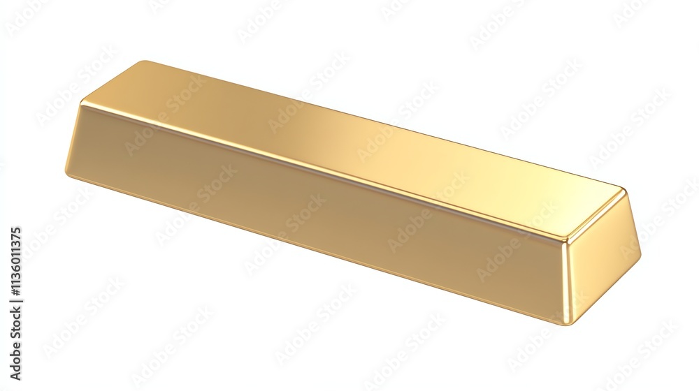 A single gold bar isolated on a white background. A single gold bar isolated on a white background.