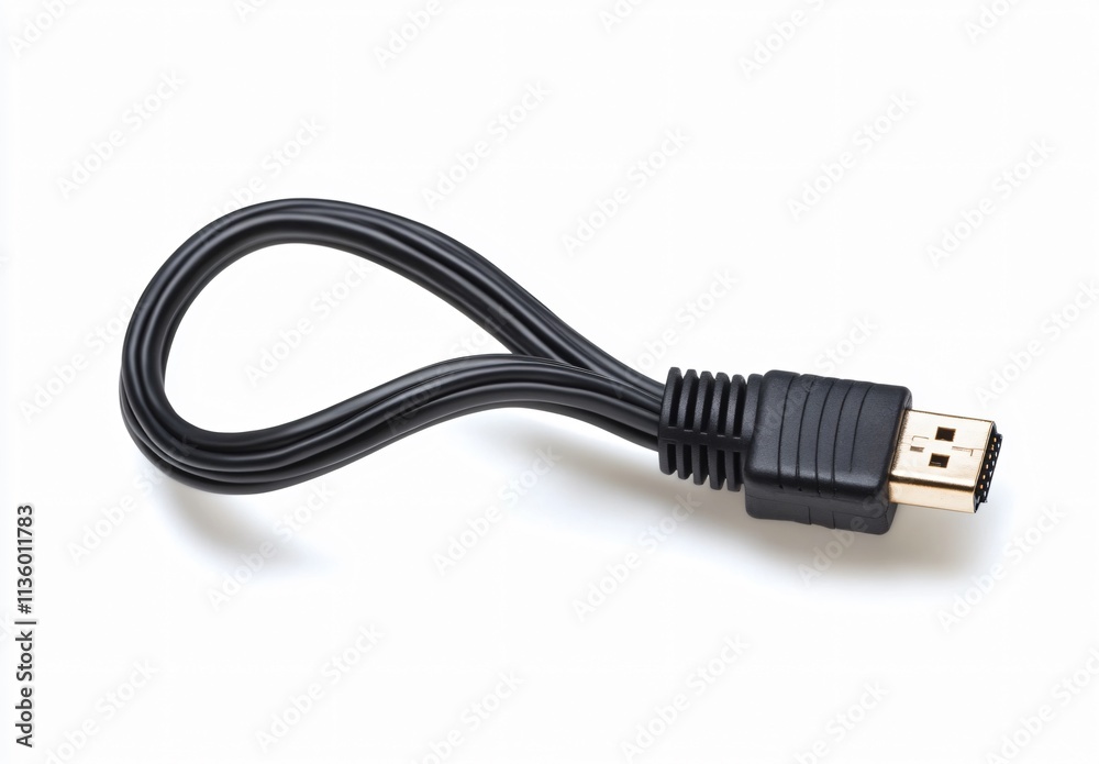 High-Definition HDMI Cable Close Up Studio Shot High-Definition HDMI Cable Close Up Studio Shot