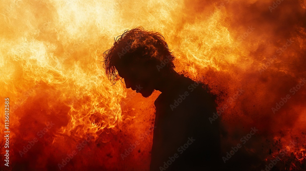 Consumed by Fire: A Silhouette of Anguish Consumed by Fire: A Silhouette of Anguish