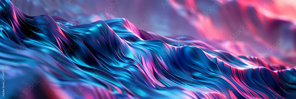 Obraz premium Abstract shapes waves and ripples, in cool tones, movement.