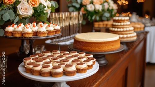 Wallpaper Mural Delicious dessert display at elegant event venue food photography festive environment close-up view culinary art Torontodigital.ca