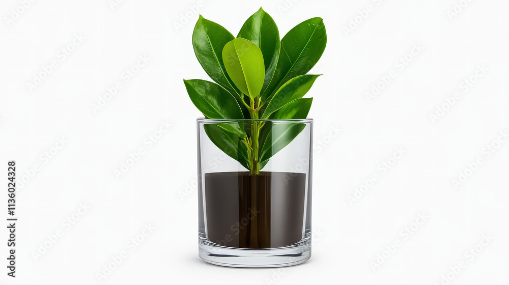 New Beginnings: A small plant sprouts from the rich soil in a glass container, symbolizing growth, resilience, and potential. New Beginnings: A small plant sprouts from the rich soil in a glass container, symbolizing growth, resilience, and potential.